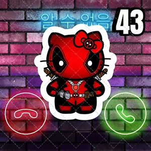 Mini pegatinas de disfraz de Hello Kitty, DeadPool, | Lindo, Divertido calcomanía para computadora portátil, etc. - Imagen 1 de 2