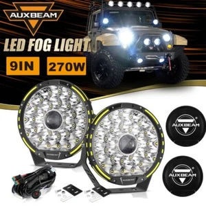 AUXBEAM 9" Round LED Work Light Spot Pods & Black Cover For Jeep Wrangler JL JT - Bild 1 von 12