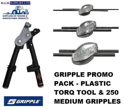 Gripple Plastic Torq Tool + 250 Medium Gripple Wire Joiners Bulk Deal Promo