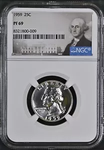 1959 Washington Quarter 25C NGC PF69 - Picture 1 of 2