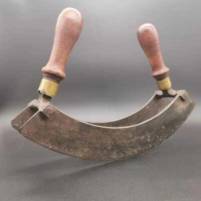 Wiegemesser, Doppelklinge, Gewürzmesser, Messingbeschlag, um 1930 - Bild 1 von 4