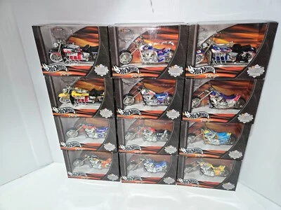 Hot Wheels Racing Nascar Thunder Rides Motorcycle 12 NEW IN PACKAGE Complete Set - Image 1 of 3