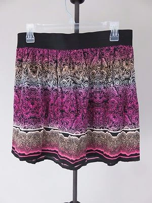 Speechless Women's Black/Purple/White Floral Design Skirt Size Medium - Image 1 of 4