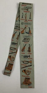 Vintage 60’s Rooster Tie Sun Fabrics Music Terms Musical Instruments Band Theme - Picture 1 of 10