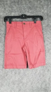 Boys Sz 7 Bermuda Chino Shorts Red/Pink NWOT Button Fly Pockets Casual Solid - Picture 1 of 8