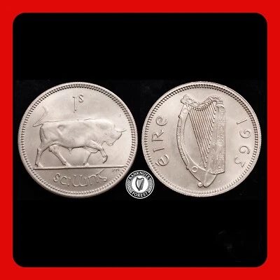 Ireland 1963 | Irish 1s | One Shilling | Bull | KM.14a | BU - Image 1 of 2
