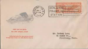 ZAYIX US C19 FDC Rice cachet 6c winged globe air mail Planty C19-16 092222SM26 - Picture 1 of 2