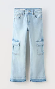 NWT Zara Kids the Cargo Jeans (Mid-rise Straight) - size 13-14 (164cm) - Picture 1 of 1