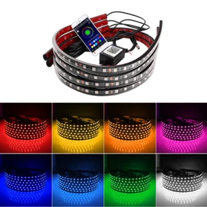 4x RGB LED Under Car Tube Strip Underglow Underbody Neon Light Kit App Control - Picture 1 of 12