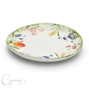 BASSANO KERAMIK TELLER SERVIERPLATTE 21,5 CM BLUMEN MOTIV ITALIEN NEU - Bild 1 von 4