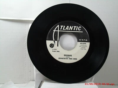 QUARTETTE TRES BIEN -(45)- PROMO - EXODUS / THREE O'CLOCK IN THE MORNING  - 1965 Foto 1 de 2