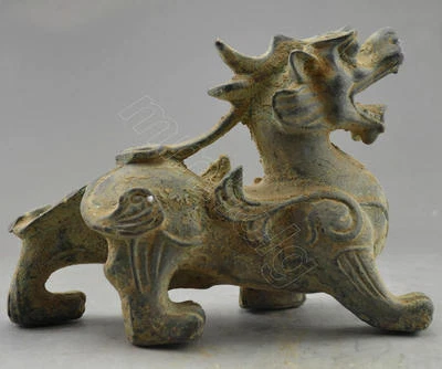 collectable Ancient Decorated Old Handwork Bronze Carved Dragon Statue - Image 1 of 4