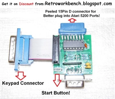 Atari 5200 adapter -> 9pin DB9 Sega Genesis Amiga Amstrad Commodore Joystick Pad