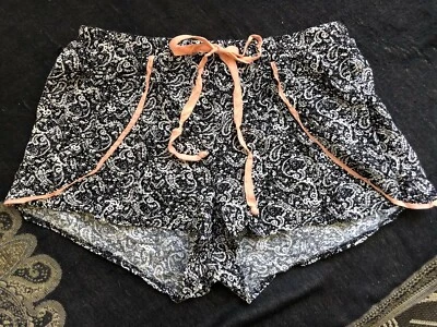 Macy's AMERICAN RAG CIE Rayón Pantalones Cortos XXS Negro Blanco Coral Corbata Pull-ons Foto 1 de 4