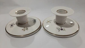 Pair Royal Copenhagen Frijsenborg 910-3335 Candlestick Danish Denmark Porcelain - Picture 1 of 4