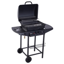 Outsunny Grill Barbecue BBQ a gas 3 bruciatori Nero acciaio PP
