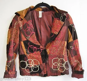 TINA NEUMANN Girls Jacket Embroidered Velvet Patchwork Paisley Boho Size 12 NWOT - Picture 1 of 12