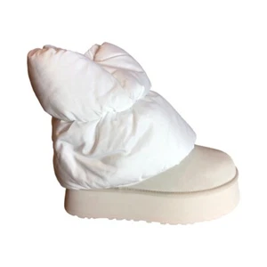 UGG Women's Classic Mini Dipper Puffer White / Cream Platform Boots 1158217 - Picture 1 of 12