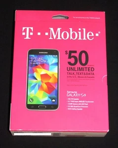 Brand New Sealed T-Mobile Samsung Galaxy S5 Prepaid 16GB 4G LTE Smartphone-Black - Picture 1 of 9