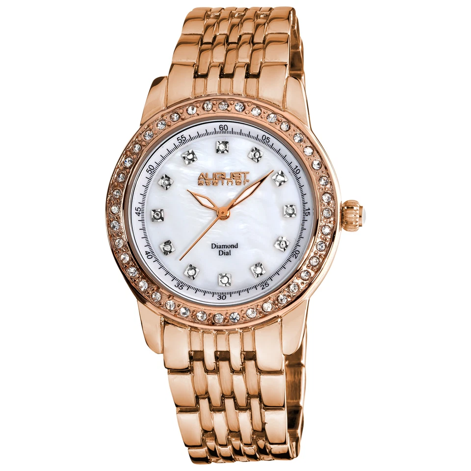Women's August Steiner AS8045RG Genuine Diamond Dial Marker Crystal Bezel Watch - Image 1 of 1