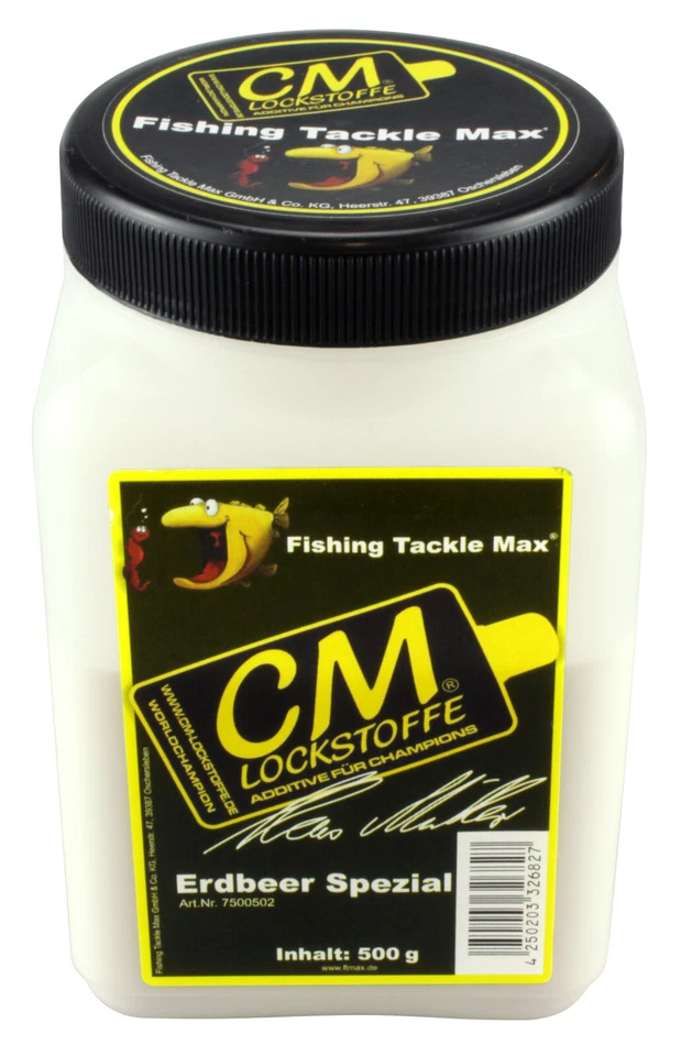 CM Erdbeer Spezial Lockstoff Pulver 500 gr Dose Fishing Tackle Max - Bild 1 von 1