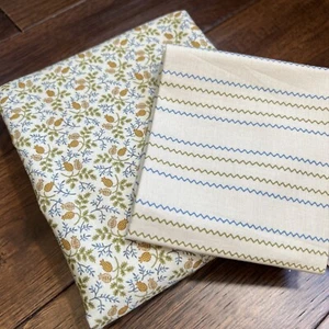 MODA Fabric Cotton - Meadows by Blackbird Designs -Pineapple- 2 2/3 Yards & 1 FQ - Picture 1 of 5