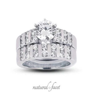 Klassischer Ring 2,35 kt G/SI1 runder natürlicher Diamanten 18 Karat mit Ehering - Bild 1 von 6