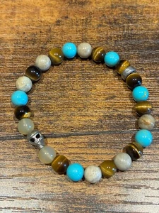 Bespoke Thomas Sabo Bead Bracelet with Silver Skull Bead - Picture 1 of 4