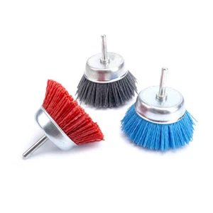 3Pcs 75mm 3Inch Nylon Abrasive Cup Brush Set Metal Polishing Grinder Rotary Tool - Picture 1 of 8