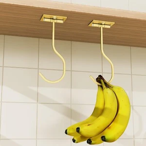 2-Pack Self Adhesive Banana Hook, Metal Hanger ,Under Cabinet Other Kitchen Item - Picture 1 of 7