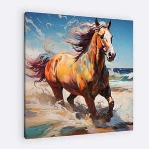 Watercolor Horse Canvas Wall Art - Wrapped Over Frame or Just the Canvas! - Picture 1 of 3