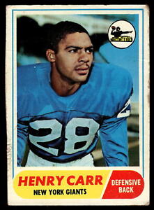 1968 Topps Henry Carr  #57 New York Giants Football Card