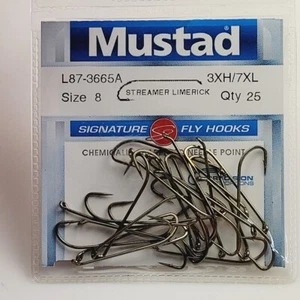 Mustad L87 Signature Streamer Limerick Fliegenhaken 3XH/7XL L87NP-3665A-BR-8-25 - Bild 1 von 2