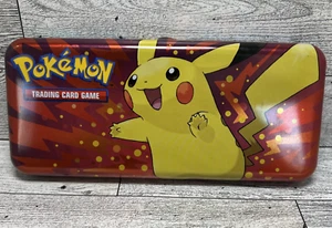Pokemon Trading Card Game Pikachu Pencil Case Tin Empty - Picture 1 of 12