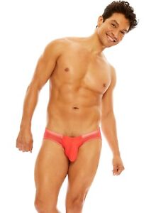 NWT N2N Bodywear B51 Men's Nitro X Mesh Bikini - Coral (Size Small)