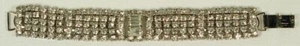 CLEAR RHINESTONE BRACELET 5 ROW 7 1/2" - Picture 1 of 2