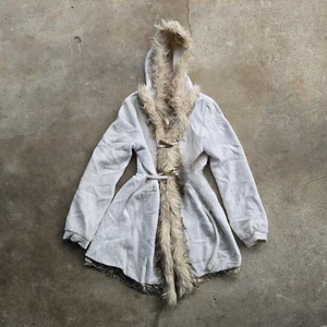 Vintage Bke Coquette Dainty Penny Lane Snow Fairy Jacket S Y2K Lacey Faux Fur  - Bild 1 von 11