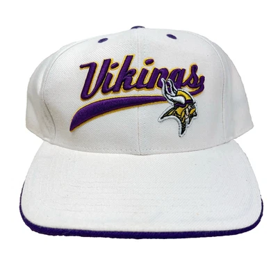 Minnesota Vikings Hat Cap Fitted Size 7 White Purple Wool Twins Enterprise Y2K - Image 1 of 4