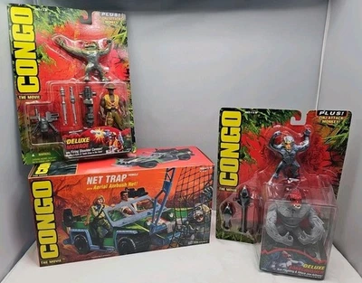 Lote de figuras de acción 1995 Congo The Movie Net Trap Vehicle Bonecrusher Monroe Foto 1 de 4