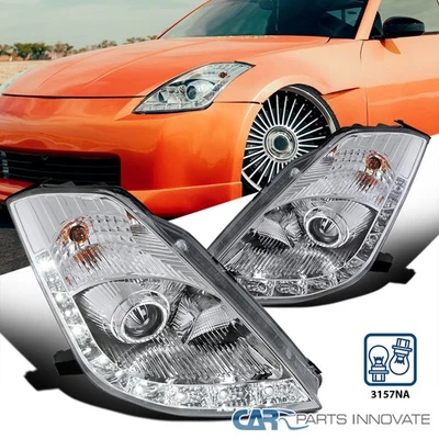 Fits 2006-2009 350Z Z33 Fairlady Clear LED HID Type Projector Headlights Lamps - Image 1 of 4