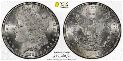 1883 P Morgan Silver Dollar PCGS MS-66+ PLUS CAC - Image 1 of 3