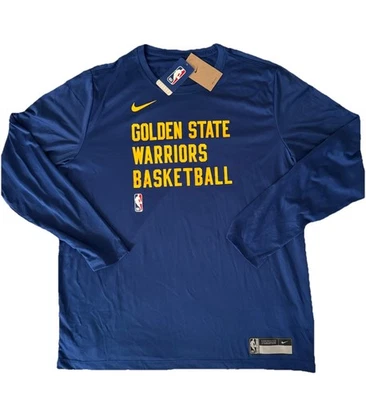 NEW Nike Dri-Fit Golden State Warriors Court Practice Long Sleeve Shirt Size XL - Image 1 of 3