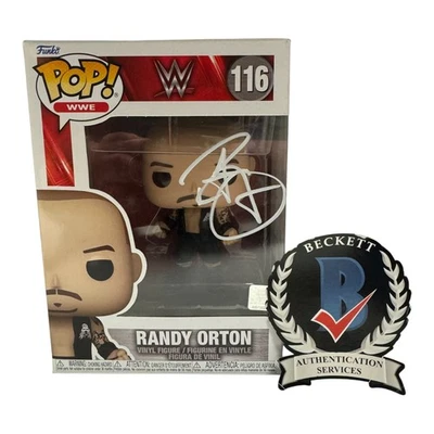 Autógrafo firmado por Randy Orton WWE FUNKO POP 116 BECKETT BAS RKO THE VIPER Foto 1 de 2