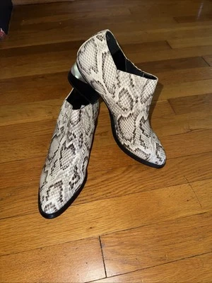 Steve Madden Barnett Botín al Tobillo Imitación Cuero Estampado Serpiente Tacón Bajo Talla 7.5 NUEVO Foto 1 de 4