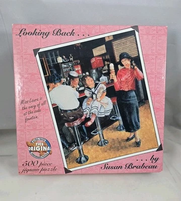 Looking Back Miss Laura Envy Soda Fountain Jigsaw Puzzle Susan Brabeau 500 Piece - Image 1 of 4
