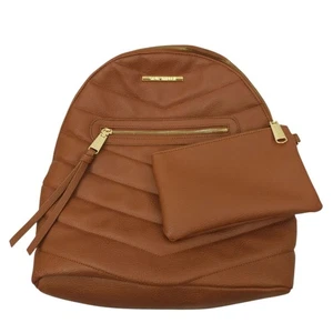 Steve Madden Bejewel Rucksack Chevron Steppung Kunstleder Cognac Braun Geldbörse - Bild 1 von 19