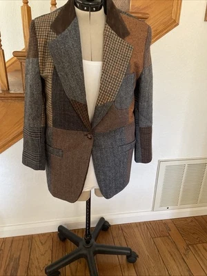 Chaqueta Blazer Abrigo Deportivo de Lana Patchwork Para Hombre Talla S Escena Internacional Foto 1 de 4