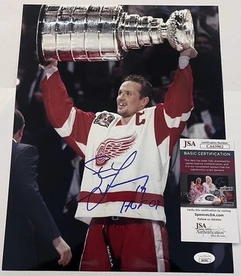 STEVE YZERMAN SIGNED 11X14 PHOTO DETROIT RED WINGS 1997 STANLEY CUP JSA COA - Image 1 of 3
