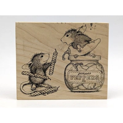 Sello de goma velas de cumpleaños House Mouse Jalapeño Peppers, de colección Stampa Rosa 90, 1998 Foto 1 de 4