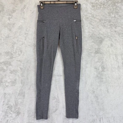 Athleta Pants Womens Size Small Gray Herringbone Leggings Zip Pocket Athletic - Image 1 of 4